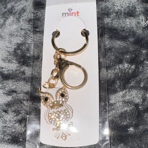 Gold and White Owl Keychain Bag Charm on sale $5